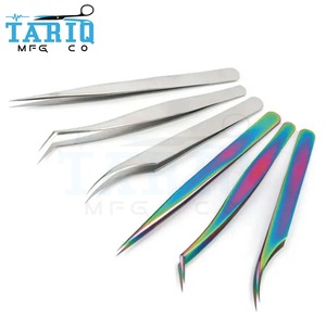 2023 pince à cils de haute qualité/pince à épiler outils de beauté des yeux avec Logo personnalisé avec pince à cils à revêtement noir - Product Image 1