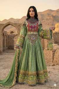 Nouvelles conceptions, couleurs personnalisées, broderie lourde, robe afghane pour femmes, décoration afghane antique, dernières robes afghanes Kuchi disponibles - Product Image 2