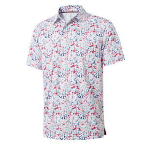 T-shirt de sport personnalisé en jersey 100 % polyester à séchage rapide pour homme, idéal pour le golf, avec impression numérique tricotée - Product Image 3