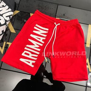 Pantalones Cortos de Malla de Algodón con Lavado Ácido para Hombre, Estilo Urbano Holgado con Bordado Vintage, Cintura Media, Más Vendidos - Product Image 6