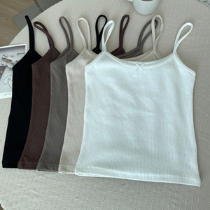 Camisetas sin mangas de algodón adelgazantes para mujer, ropa exterior Sexy de Color sólido, decoración de encaje, cubierta de longitud corta, chaleco de grasa para axila para mujer - Product Image 4