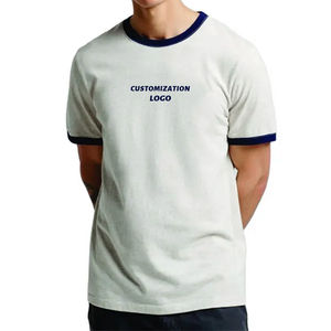 Logo personnalisé T-shirts à manches courtes Ringer toutes les tailles et couleurs disponibles T-shirts pour hommes Ras du cou Muscle Fitted Ringer T-shirts - Product Image 1