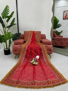 ชุดปาร์ตี้งานแต่งงานดีไซน์ใหม่ผ้าโปร่งบางผ้าโปร่งผ้าไหมแฟนซีสวยงามลำดับหนักและด้ายปักเสื้อสำหรับงานส่าหรีและเสื้อสตรี - Product Image 5