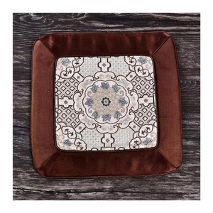 Bold Brown Tress Jacquard Design Embossed Hot Selling Classy Embroidered Heat Stain Resistant Anti-skid Washable Cotton Placemat - Product Image 6