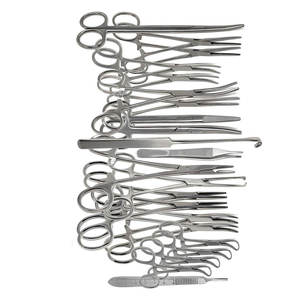 22 Pcs Stainless Steel <b>Veterinary</b> <b>Surgical</b> <b>Instruments</b> Set Manual Kelly Forceps Mosquito Hemostats Rochester Pean Backhaus MOL - Product Image 6