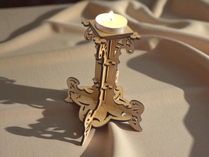 Bougeoir en bois à six colonnes, idéal pour la décoration intérieure, centre de table et éclairage festif, fabriqué à la main en Inde - Product Image 4