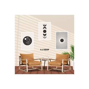 Set of 3 Geometric Floral Quality Printing MDF Tables 88 Frame Looking Floral Colorful <b>Art</b> <b>Prints</b> - Product Image 2