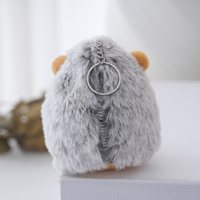Mini porte-clés en peluche hérisson cœur d'amour 3D mignon, breloque de sac, pendentif animal en peluche doux et adorable, pour grossistes