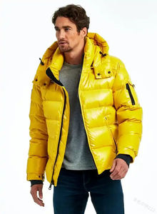 Chaqueta Acolchada con Capucha para Hombre, Estilo Moderno, Venta al por Mayor, Invierno, Exterior, Logotipo Personalizado, Talla Grande, Impermeable, Transpirable, Ropa de Calle - Product Image 4