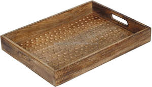 Bandejas de servicio anidadas de madera Bandejas de madera natural sin terminar con asas para manualidades y decoración Organizador de alimentos para el desayuno por FWE - Product Image 5