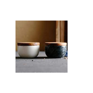 Tarro de madera para sal y especias con tapa de cuchara, contenedor de caja de hierbas y especias, tapa de madera y uso hecho a mano - Product Image 3