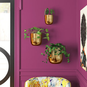 Venta al por mayor de metal dorado maceta montada en la pared para restaurante Hotel jardín uso doméstico con logotipo personalizado - Product Image 2