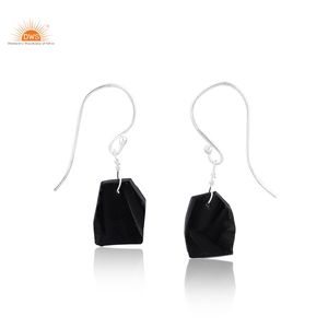 Unique Design 925 Sterling Silver Natural Black <b>Obsidian</b> Gemstone Dangle Earring Antique Look Design Custom <b>Jewelry</b> Manufacturer - Product Image 3
