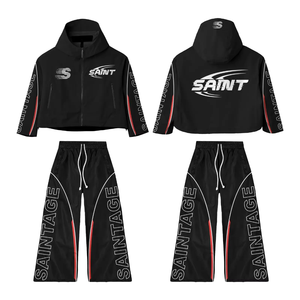 Conjunto Deportivo de Dos Piezas con Capucha para Hombre, Chaqueta Cortavientos de Poliéster/Algodón con Logotipo Personalizado Estampado, Ropa de Fútbol, Invierno 2025 - Product Image 1