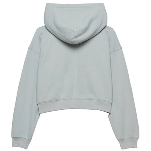 ODM Factory Cozy Embroidered Cotton Fleece Autumn/Winter/Spring Women's <b>Crop</b> <b>Top</b> Oversized Full Zip up Hoodie Sweatshirt - Product Image 4