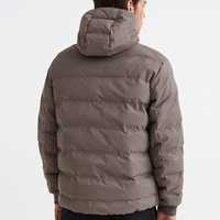 Vestes d'hiver à capuche en plumes synthétiques de canard légères et chaudes pour l'extérieur vestes d'hiver à bulles remplies de duvet avec logo personnalisé pour hommes vente en gros