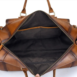 Bolsa de Viaje de Cuero de 51 cm, Bolsa de Fin de Semana con Cierre de Cremallera, Bolsa de Viaje Duradera de Cuero Genuino para Hombre y Mujer - Product Image 3