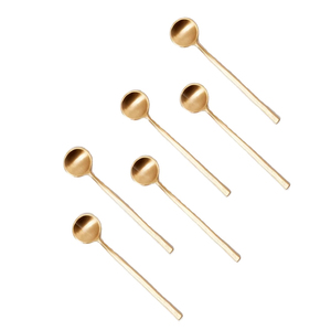 Modern Round Golden Stainless Steel <b>Spoon</b> With Long Handle For Dining Table Kitchen Serving Desserts And <b>Soups</b> - Product Image 1