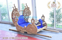 Doli de mariage Shahi, design paon, doré, style indien, Palki élégant, en bois traité léger, Fabricant, Exportateur, Vente directe usine, USA