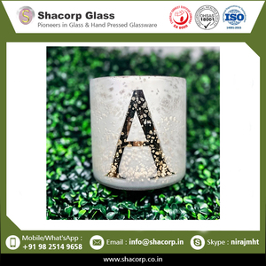 Dernières bougies de l'alphabet au mercure verre feuille d'or décoration de la maison en verre à prix raisonnable - Product Image 2