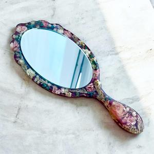 Espejo de Mano de Resina con Acabado Liso y Brillante, Perfecto para Uso Diario, Maquillaje o Fines Decorativos, Agrega un Toque Elegante - Product Image 1