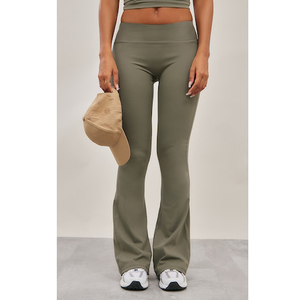 Gym Bra for Women Custom Logo Sports Adjustable Workout <b>Flare</b> <b>Leggings</b> Sports Bra Women's <b>Leggings</b> Set - Product Image 3