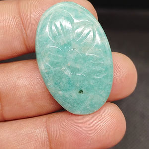 Cabochon d'Amazonite Verte Naturelle de Haute Qualité Fait Main Tailles Mixtes Pierre Précieuse en Vrac pour la Fabrication de Bijoux Modèle UDGEMS 470 - Product Image 2