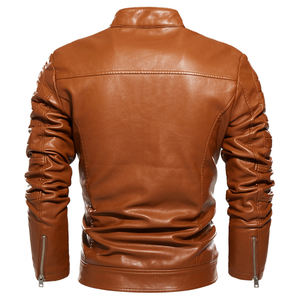 Chaquetas de cuero cómodas de alta calidad a precio razonable, chaqueta de cuero a la moda para hombre, chaqueta de invierno ajustada - Product Image 2
