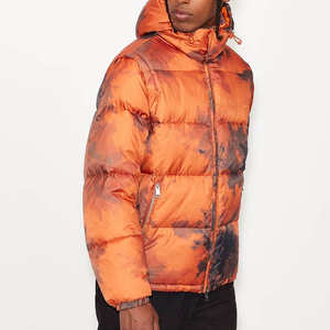 Blouson matelassé orange et noir unisexe, chaud, rembourrage matelassé, capuche isolée, vêtements d'extérieur d'hiver élégants, fermeture éclair sur le devant, vêtements décontractés - Product Image 2