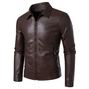 Chaqueta de cuero genuino de piel de vaca para hombre directa de fábrica de Pakistán resistente a la intemperie transpirable de secado rápido sin cuello Spring High Street - Product Image 4