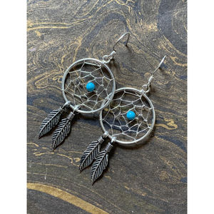 Boucles d'oreilles pendantes et clous en argent 925 avec perles turquoise pour femme (2,8 grammes) – Design unique pour un confort optimal toute la journée - Product Image 1