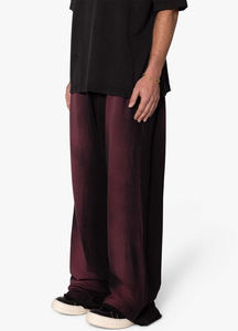 Vente chaude, pantalon de survêtement pour homme de haute qualité, personnalisé, mi-lourd, ample, délavé au soleil, lavage moyen, jambe large, surdimensionné, streetwear décontracté, toile - Product Image 2