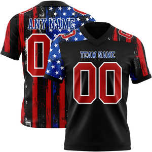 Camiseta de fútbol americano personalizada para hombre, uniforme de juego de aparejos de malla transpirable, ropa de fútbol americano personalizada con estampado corto - Product Image 6