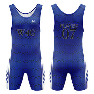 Wear 4 Games Custom Men's Team Wrestling Singlet Tights with Adjustable <b>Strap</b> Pull On & <b>Velcro</b> Closure Custom Team Name Logo - Product Image 3