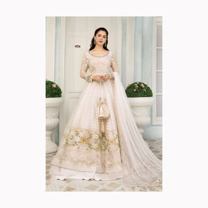 2024 pesado estilo indio pakistaní Lehenga Choli Net con trabajo bordado Salwar Kameez traje para mujeres Vestido de estilo musulmán indio - Product Image 5