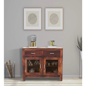 Avian Traditional Design Sheesham Wood Crockery Unit Provincial Teak Finish - Product Image 1