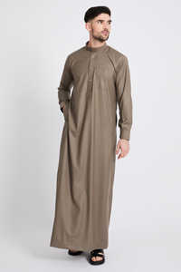 Wholesale <b>men</b> Hand-Embroidered Robe Polyester XXL <b>Men's</b> Casual <b>Thobe</b> Short Sleeves Breathable Loose Ankle Length - Product Image 6