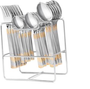 Juego de cubiertos de espejo ecológico personalizado para comedor personal, cubiertos dorados de acero inoxidable, cubiertos, cuchara, tenedor para bodas - Product Image 5