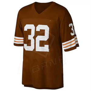 Auténtica Camiseta de Fútbol Americano Personalizada de Malla, Talla Grande, Manga Corta de Verano, Transpirable, Antihumedad, Antibacteriana, de Secado Rápido - Product Image 1