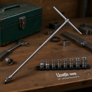 Usag <b>T</b>-Handle Wrench with 1/2'' Jointed Square <b>Drive</b> for Tightening and Loosening Fasteners - Product Image 3