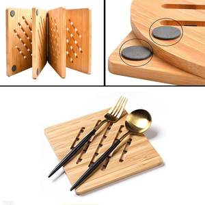 Bamboo <b>Trivet</b> Kitchen Bamboo Hot Pads <b>Trivet</b> Natural Mat Set for Hot Dishes/Pot/Bowl/Teapot/Hot Pot Holders 4 Square - Product Image 3