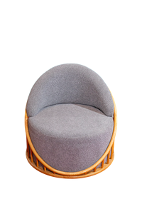 Ensemble de canapé de salon en bois avec 3 sièges coussins et table ronde en pierre appartement de villa avec matériau de remplissage en éponge au latex - Product Image 6