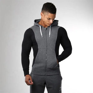 Vente en gros Sweat à capuche de gymnastique d'hiver pour hommes OEM Vêtements de sport en polaire à fermeture éclair avec couleurs et logos personnalisés - Product Image 2