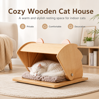 Mobilier pour chat en bois moderne, écologique et durable avec coussin amovible, toit ouvrant, toutes saisons, personnalisable OEM