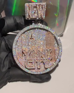 Colgante de nombre de letra de pedido personalizado único al por mayor, colgante de estilo de moda a bajo precio, joyería colgante de plata 925 de Hip Hop helado - Product Image 3