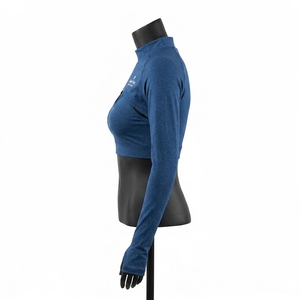 Bolero de Manga Larga con Abertura en el Pecho, Top Corto Elástico para Entrenamiento, Top Corto Deportivo para Mujer, Bolero de Gimnasio - Product Image 2