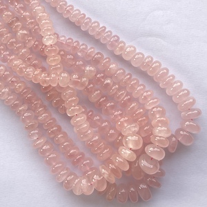 4mm 6mm 8mm 10mm Natural rosa cuarzo suave Rondelle cuentas de piedras preciosas hebras fabricación de joyas pulsera collar anudado a mano - Product Image 2