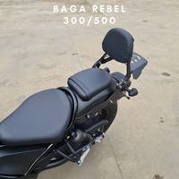 Porte-bagages arrière pour moto M-Biker Ph Kin Rebel 250/300/500 avec plaque en matériau THP, sièges et appuie-tête
