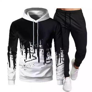 Nuevo Conjunto Deportivo de Dos Piezas para Hombre, Sudadera con Capucha de Manga Larga de Color Sólido, Conjunto de Jogging 3D, Chándal Liso - Product Image 2