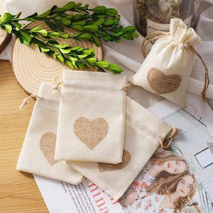 Mini sac à cordon de serrage en lin coton lin, en Stock, écologique, cadeaux en soie bijoux, stockage de la poussière, vente en gros - Product Image 3